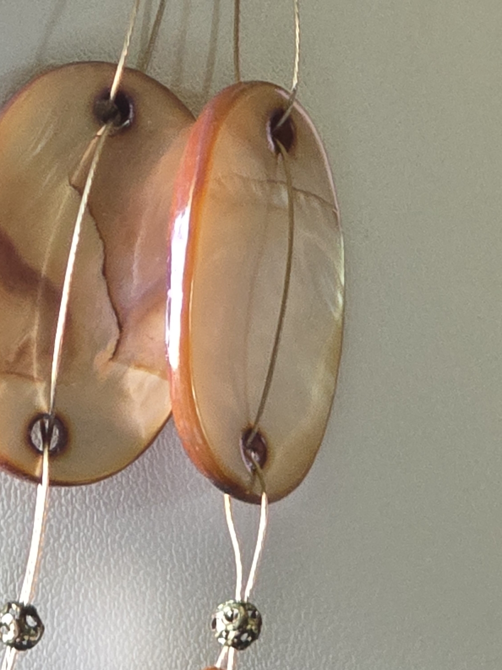 Multi-Strand Brown Shell Oval Necklace - Picture 4 of 8